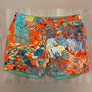 J. Crew 6" Fish Print Swim Trunks Board Shorts Beach Pool Summer Men's 34